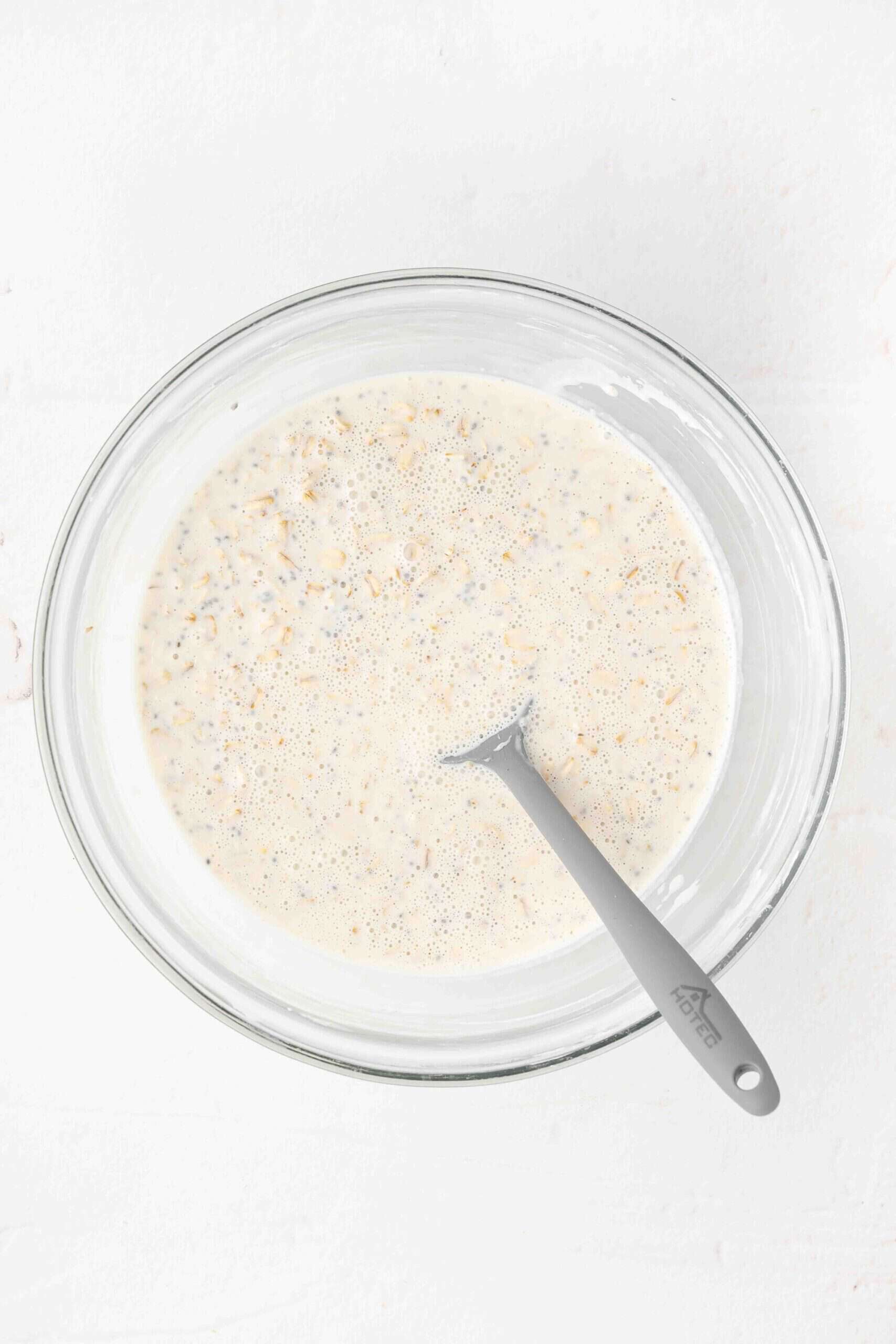 the cream cheese oats mixture were ready to assemble in glass jar