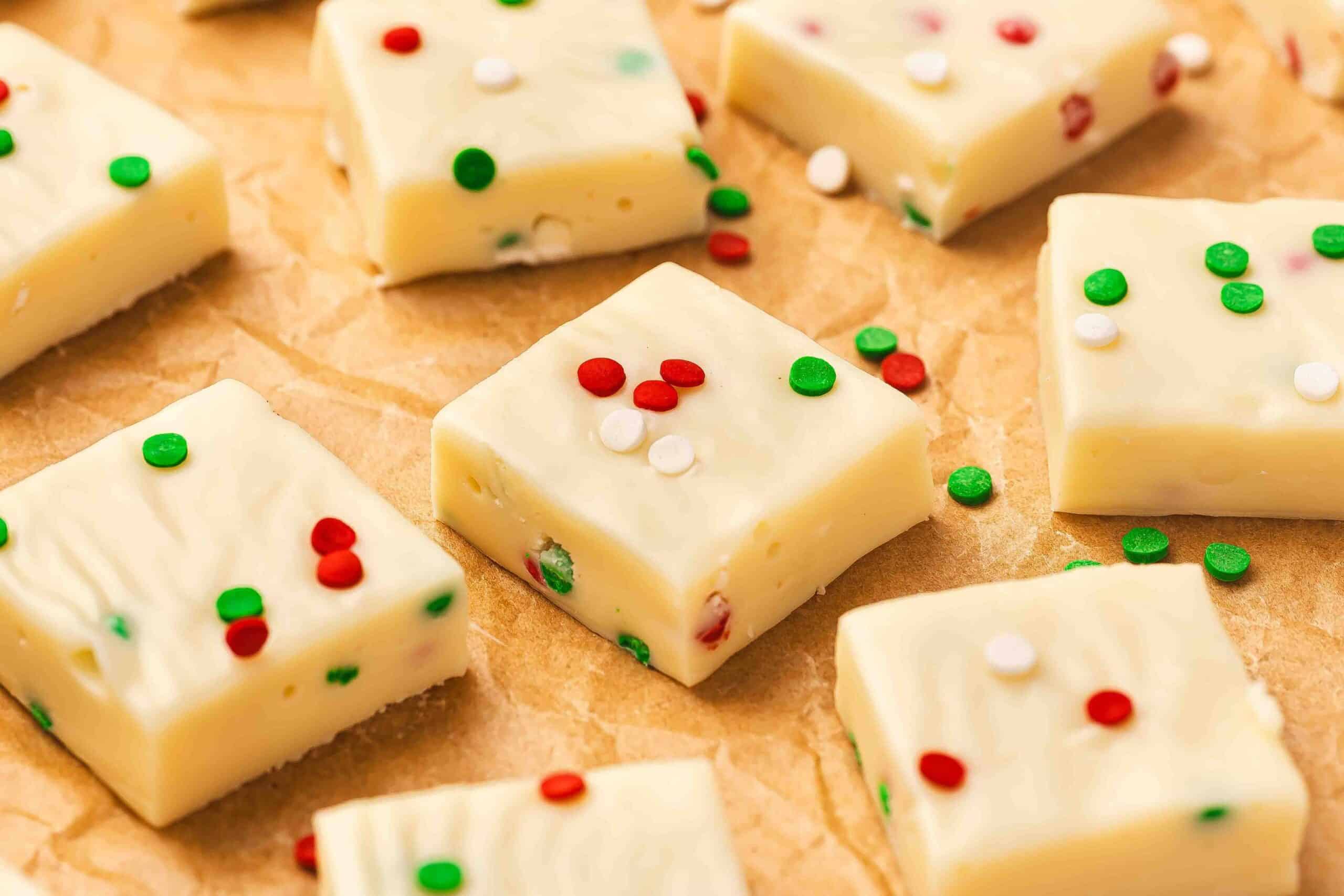 Easy 3-Ingredient Sugar Cookie Fudge for Christmas